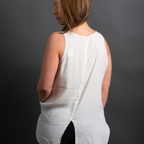 White Chiffon Tank by Ann Taylor - Picture 9 of 10